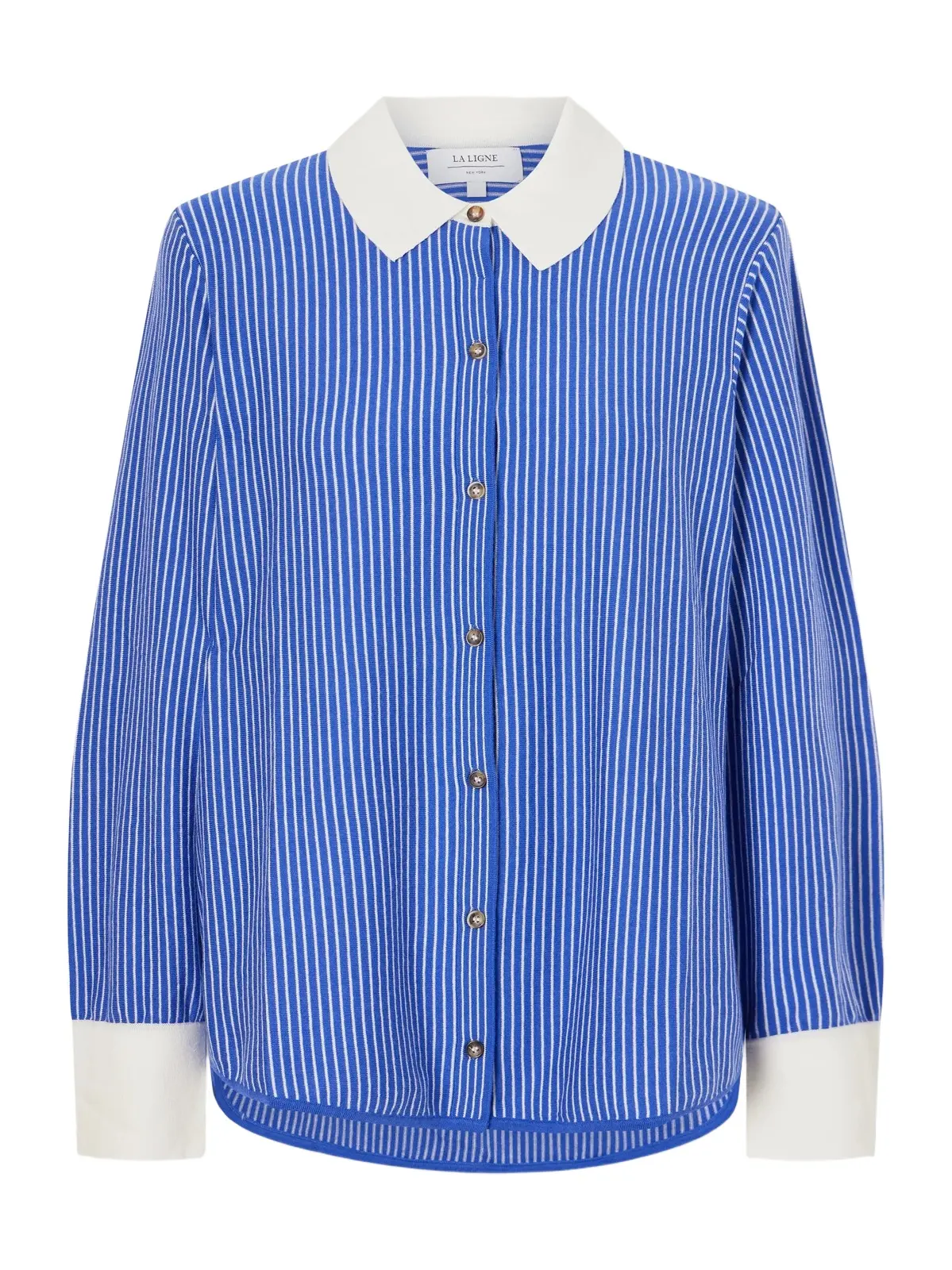 Striped Cotton-blend Knit Shirt Striped Cotton-blend Knit Shirt