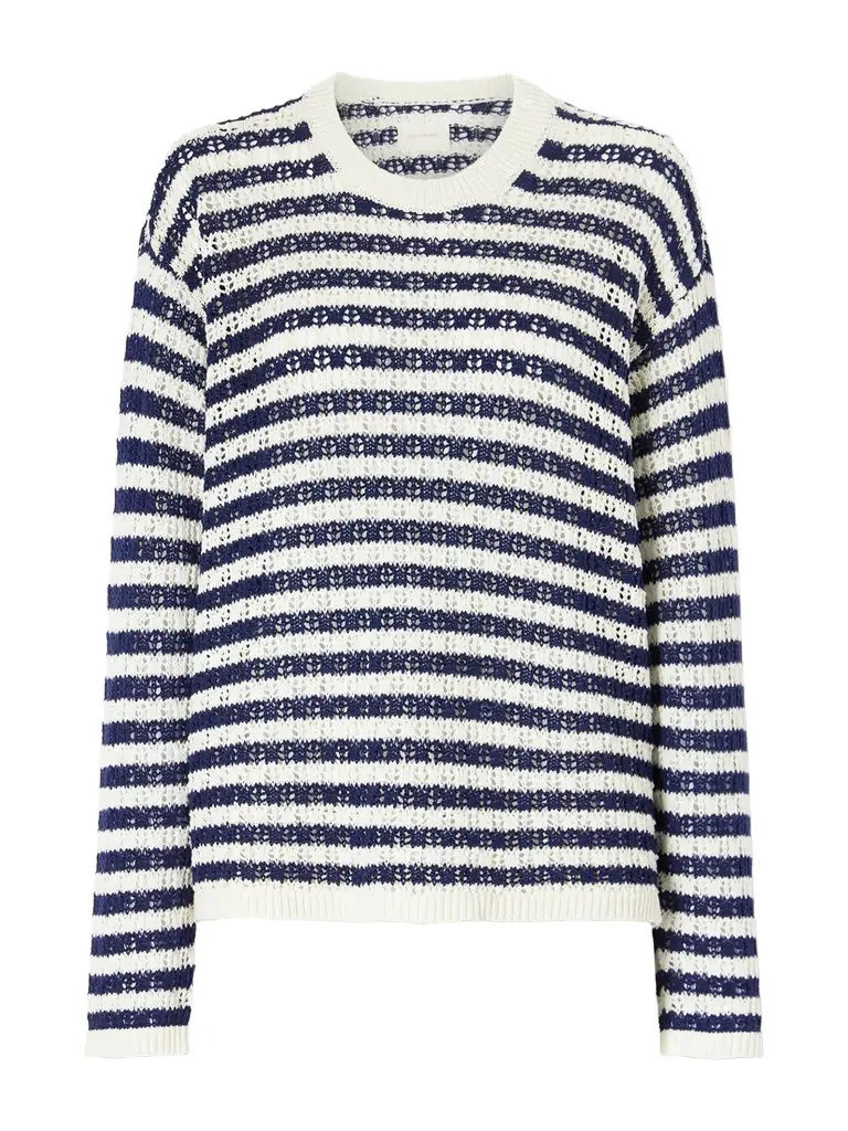Aimé Leon Dore Eyelet Striped Cotton Sweater | Image 1 Aimé Leon Dore Eyelet Striped Cotton Sweater | Image 1