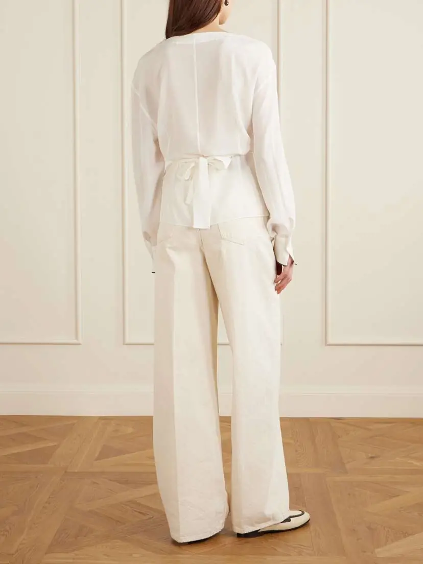 Brunello Cucinelli Wrap Silk Blouse | Thumbnail 3 Brunello Cucinelli Wrap Silk Blouse | Thumbnail 3