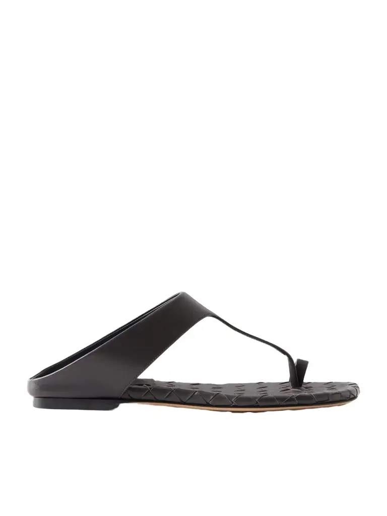 Bottega Veneta Livia Leather Flat Sandals | Image 1 Bottega Veneta Livia Leather Flat Sandals | Image 1