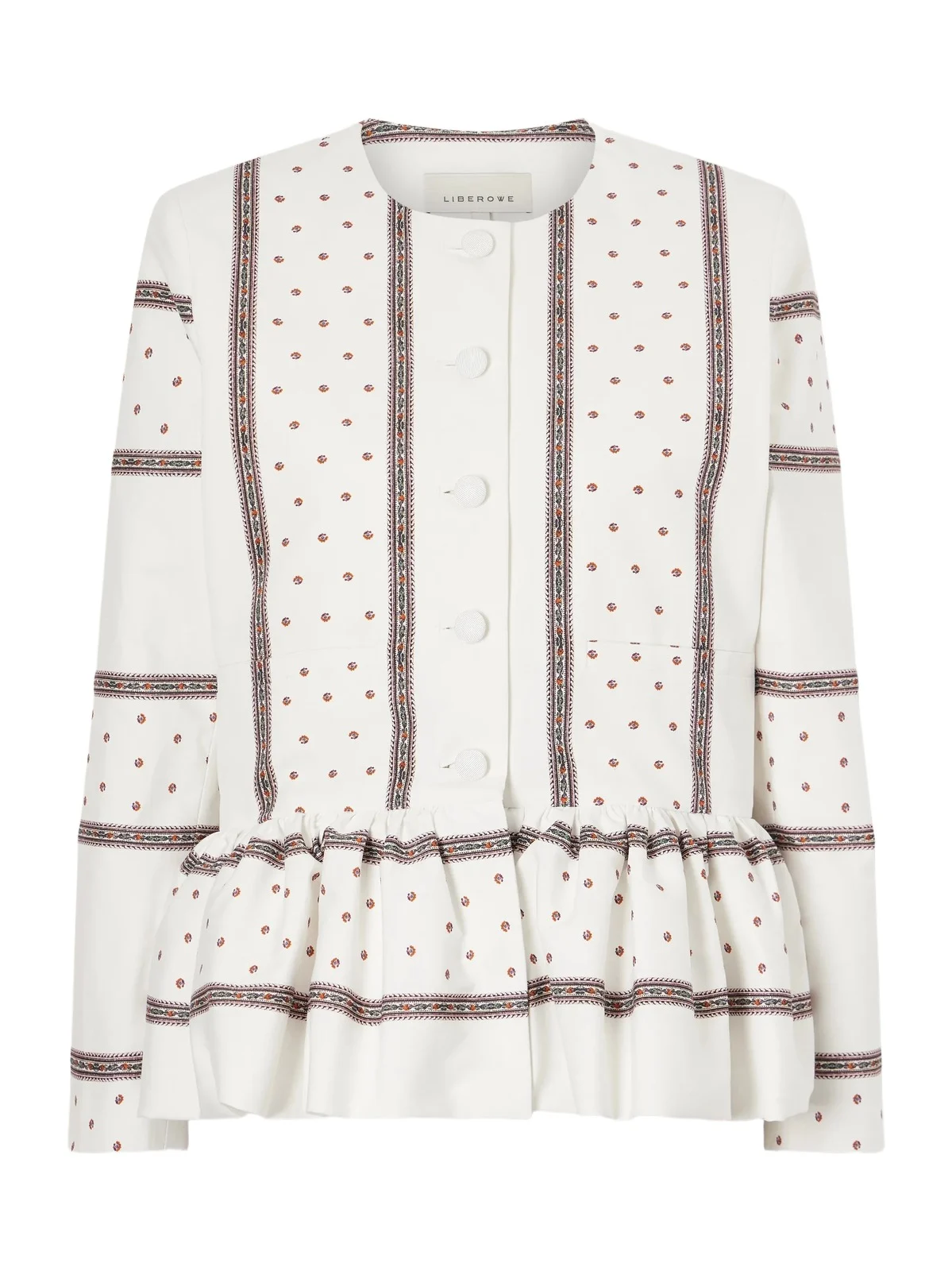 Printed Peplum Cotton Jacket