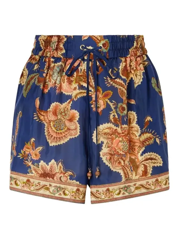 Aster Printed Silk Shorts