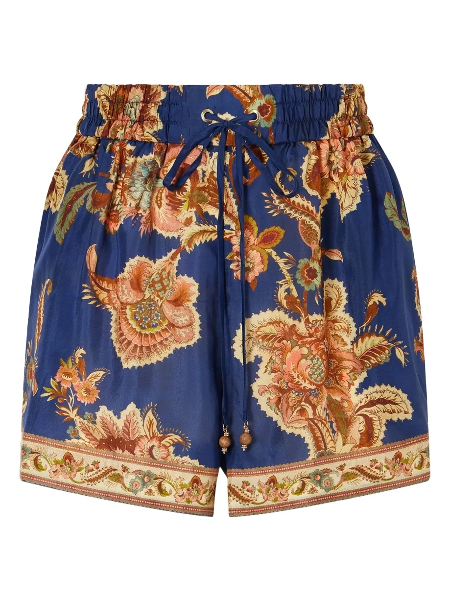 Aster Printed Silk Shorts