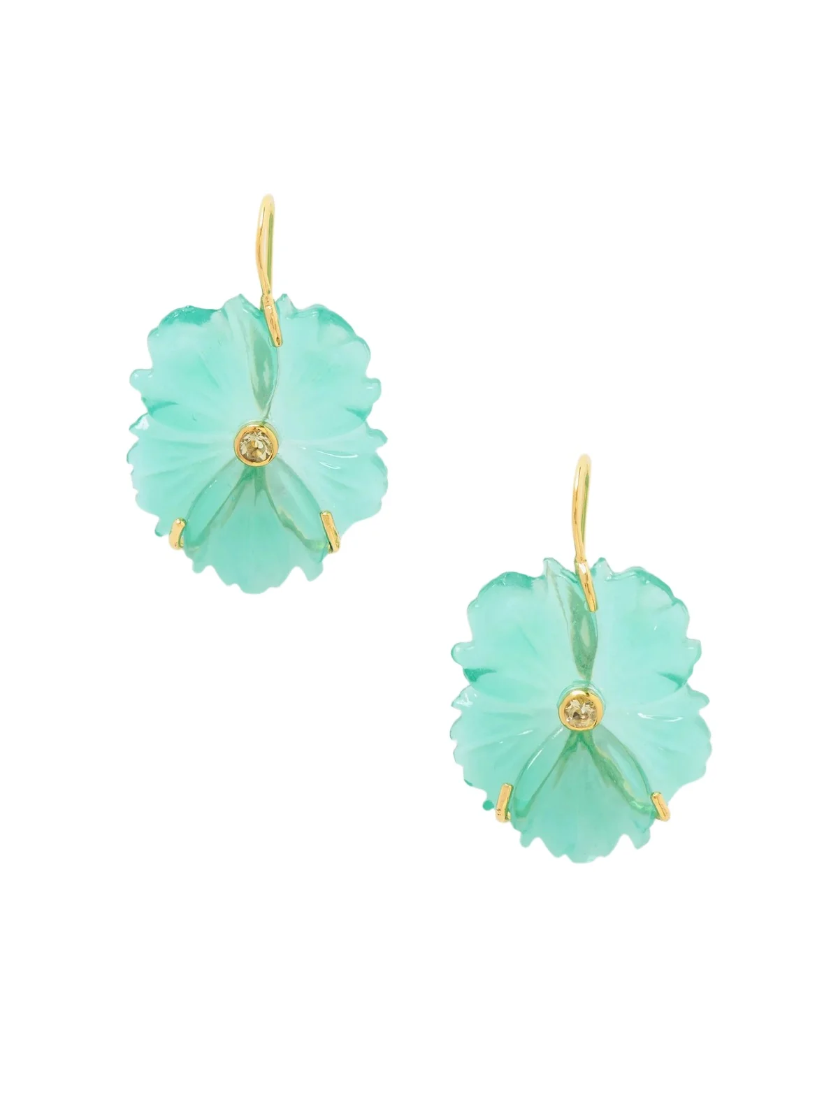 New Bloom Enamel Gold-plated, Glass And Lemon Quartz Earrings New Bloom Enamel Gold-plated, Glass And Lemon Quartz Earrings