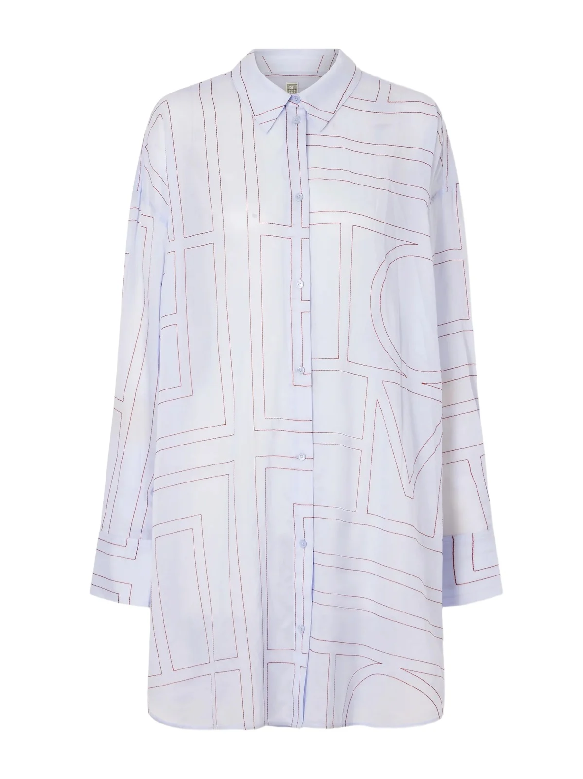 TOTEME Embroidered Lyocell And Cotton-blend Shirt - Blue