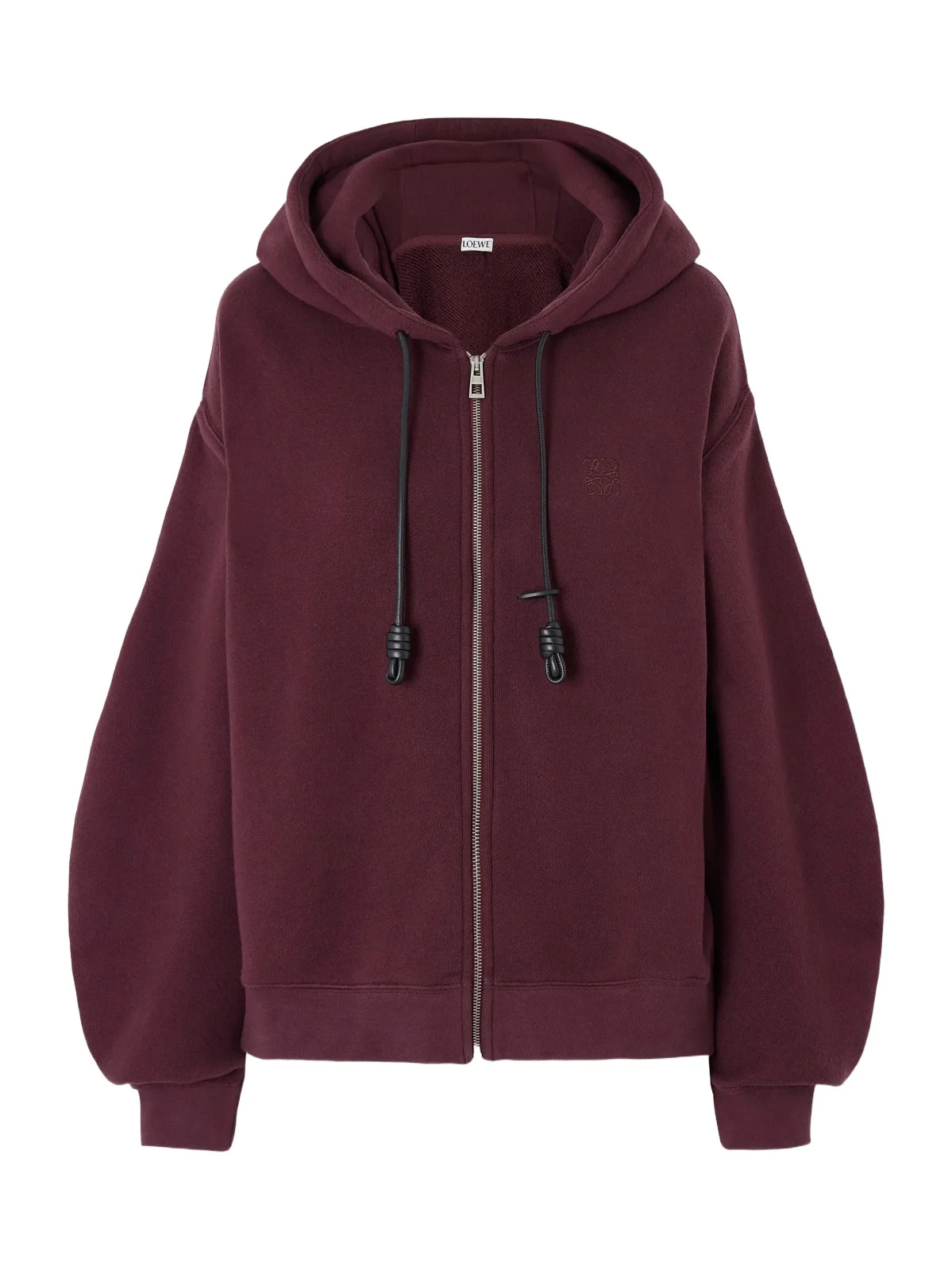 Loewe Flamenco Leather-trimmed Cotton-blend Jersey Hoodie