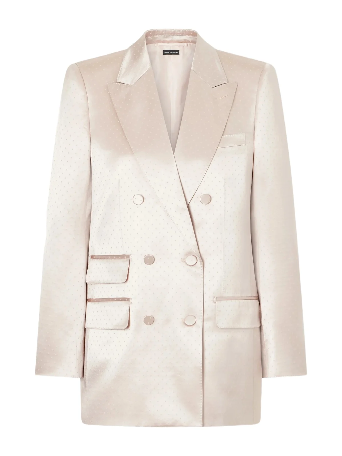 Double-breasted Polka- Dot Satin Blazer Double-breasted Polka- Dot Satin Blazer