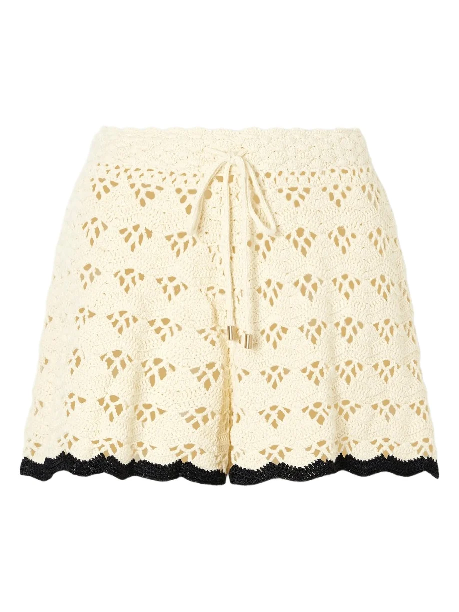 Aster Crochet-knit Cotton Shorts