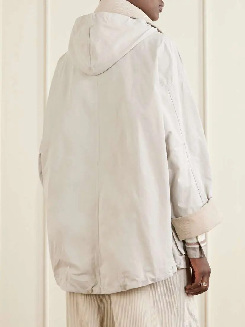 Brunello Cucinelli Corduroy-trimmed Cotton And Linen-blend Coat | Thumbnail 4