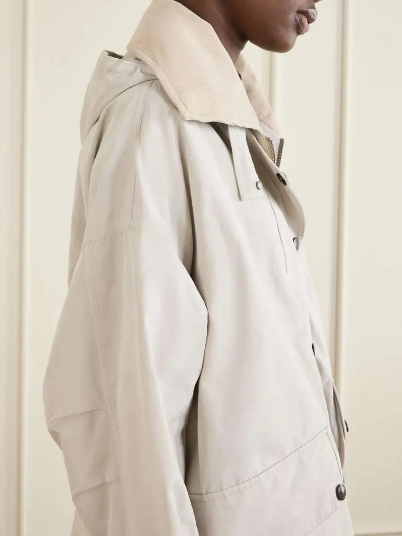Brunello Cucinelli Corduroy-trimmed Cotton And Linen-blend Coat | Thumbnail 5