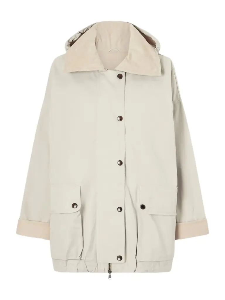Brunello Cucinelli Corduroy-trimmed Cotton And Linen-blend Coat