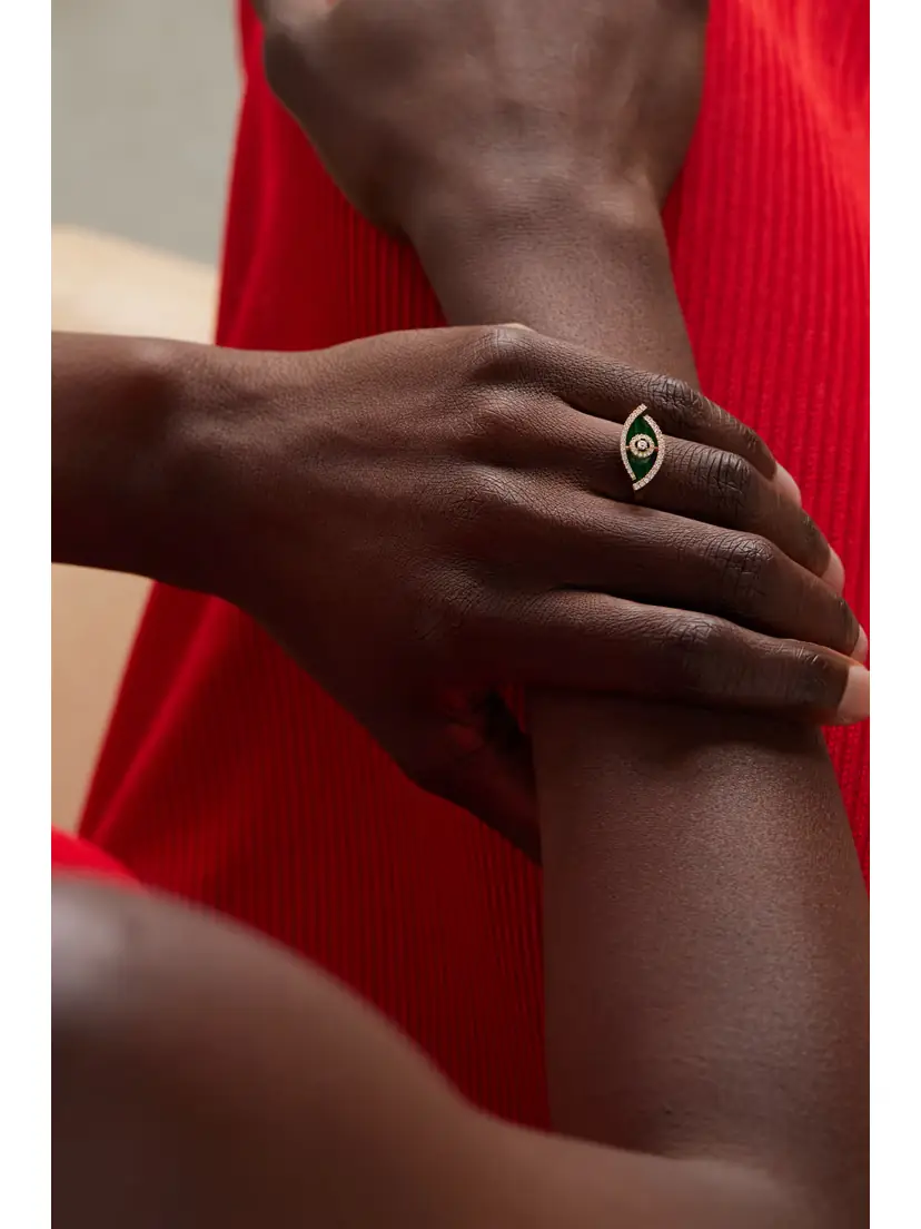Messika Lucky Eye 18-karat Gold Malachite Ring | Thumbnail 2