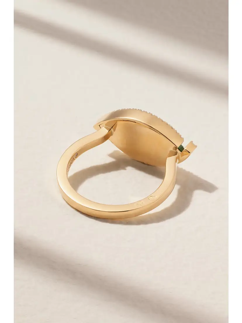 Messika Lucky Eye 18-karat Gold Malachite Ring | Thumbnail 3