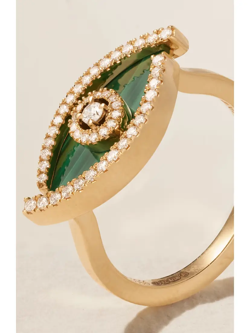 Messika Lucky Eye 18-karat Gold Malachite Ring | Thumbnail 4