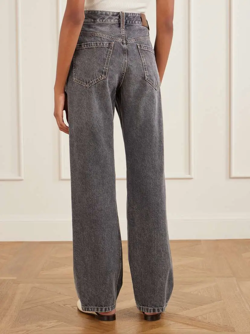 Brunello Cucinelli Cotton Mid-rise Wide-leg Jeans | Thumbnail 4
