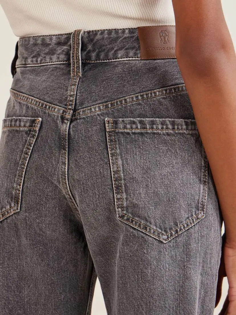 Brunello Cucinelli Cotton Mid-rise Wide-leg Jeans | Thumbnail 5