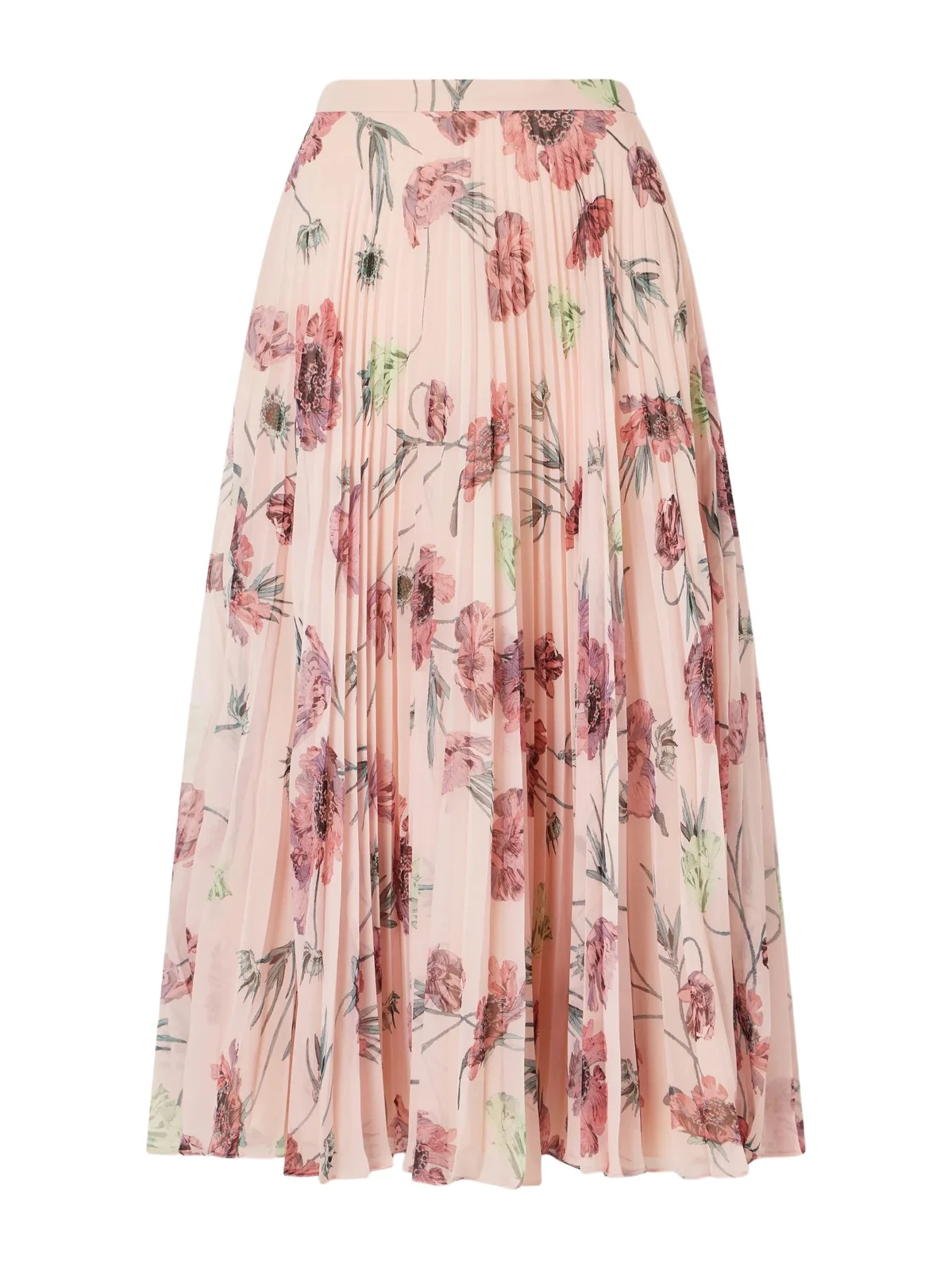 Floral-print Plissé-voile Midi Skirt Floral-print Plissé-voile Midi Skirt