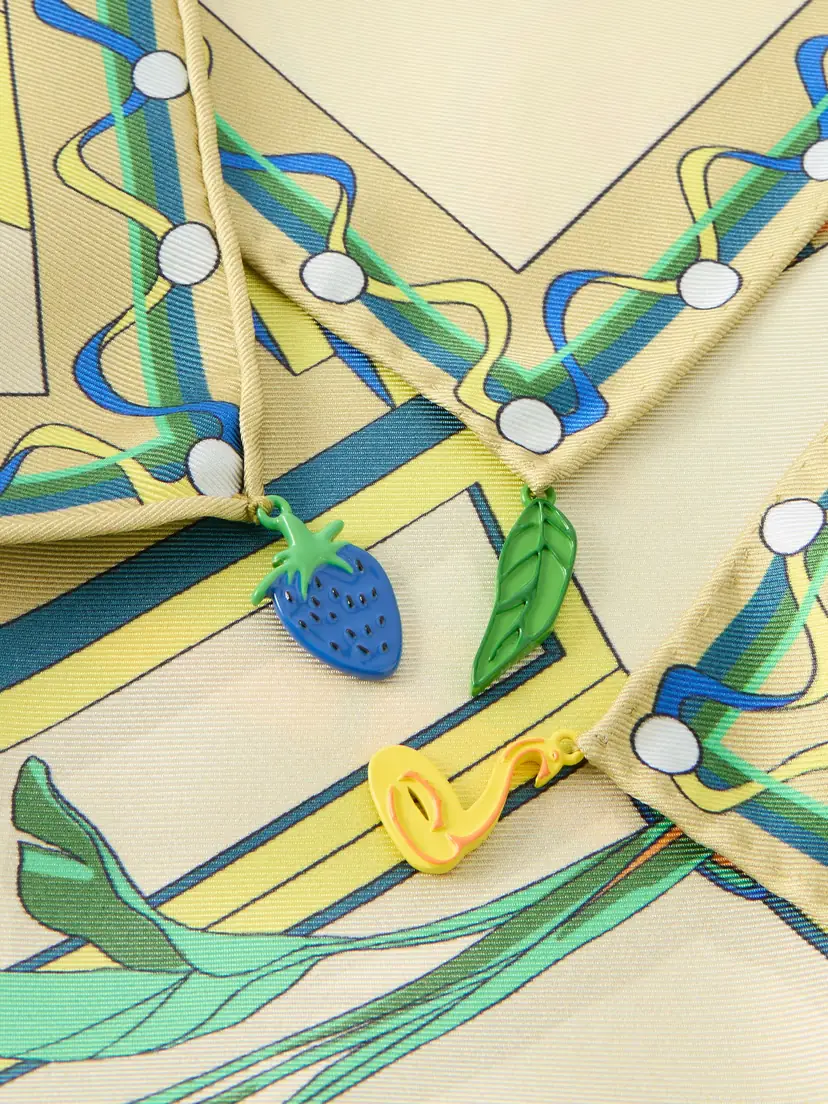 Tory Burch The Pool Embellished Printed Silk-twill Scarf | Thumbnail 4 Tory Burch The Pool Embellished Printed Silk-twill Scarf | Thumbnail 4