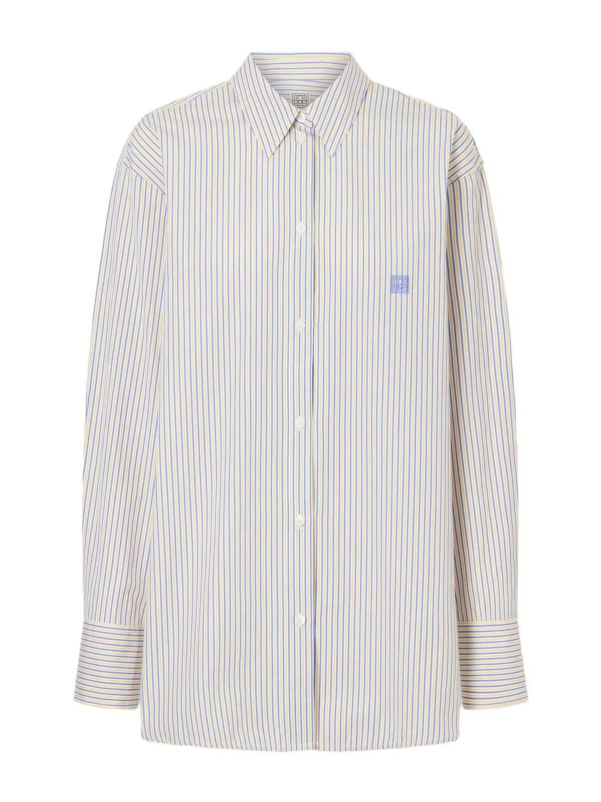 Embroidered Striped Cotton-poplin Shirt