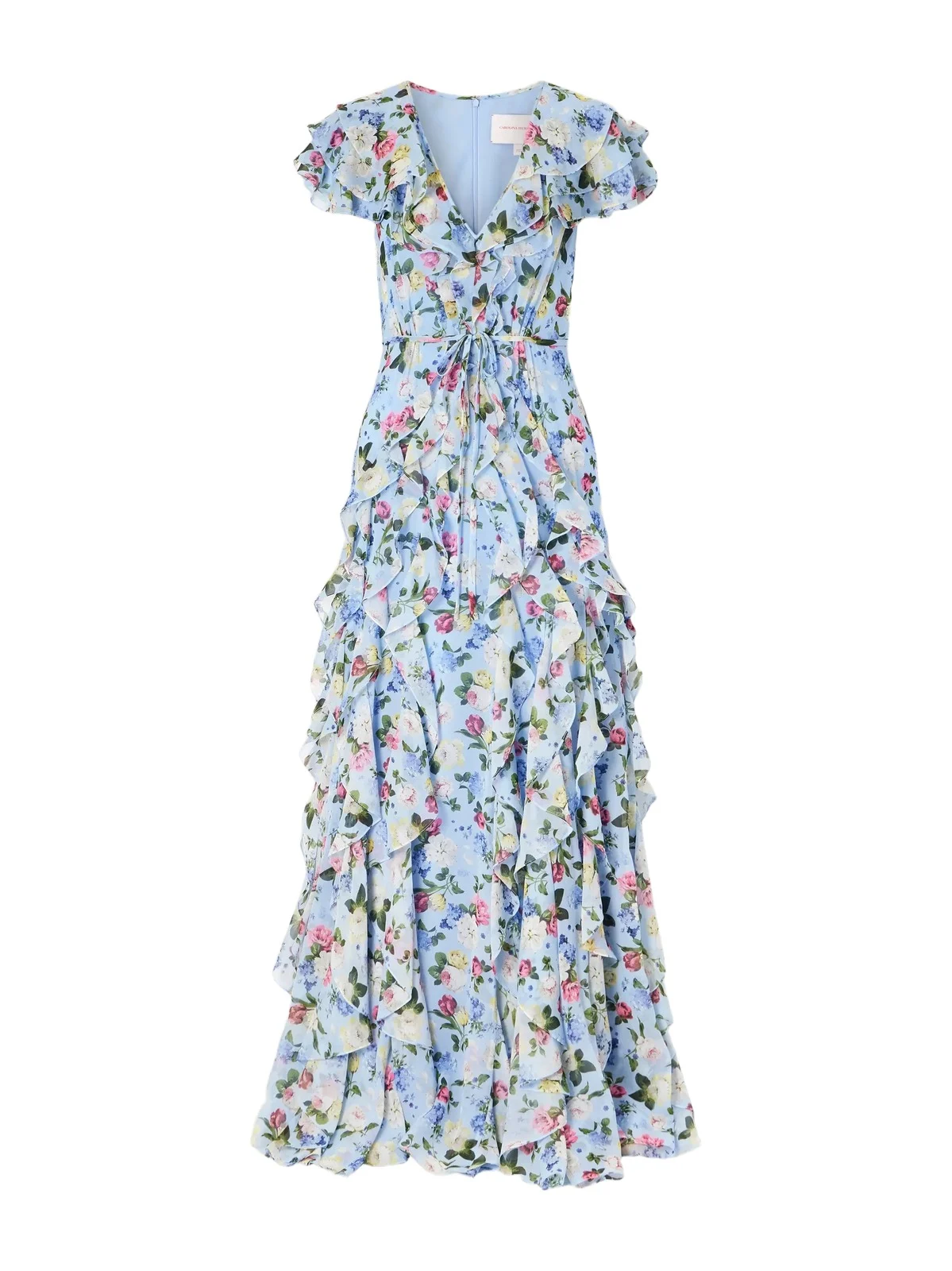 Ruffled Floral-printed Silk Chiffon Gown Ruffled Floral-printed Silk Chiffon Gown