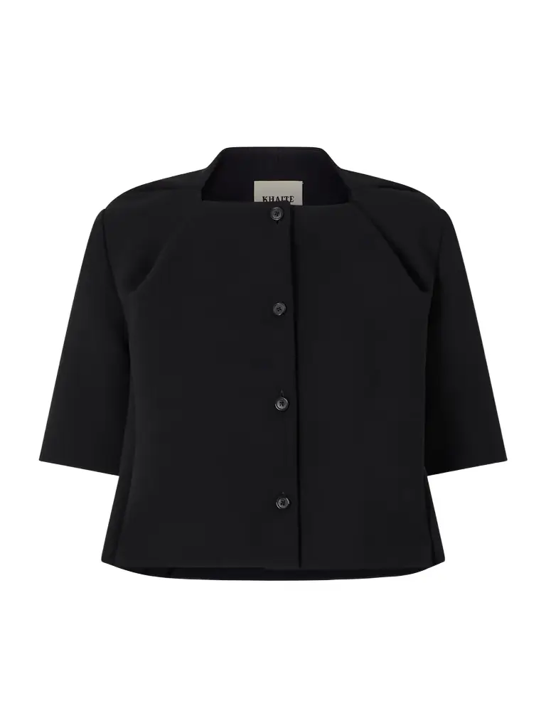 Khaite Franc Cropped Crepe Jacket | Image 1 Khaite Franc Cropped Crepe Jacket | Image 1