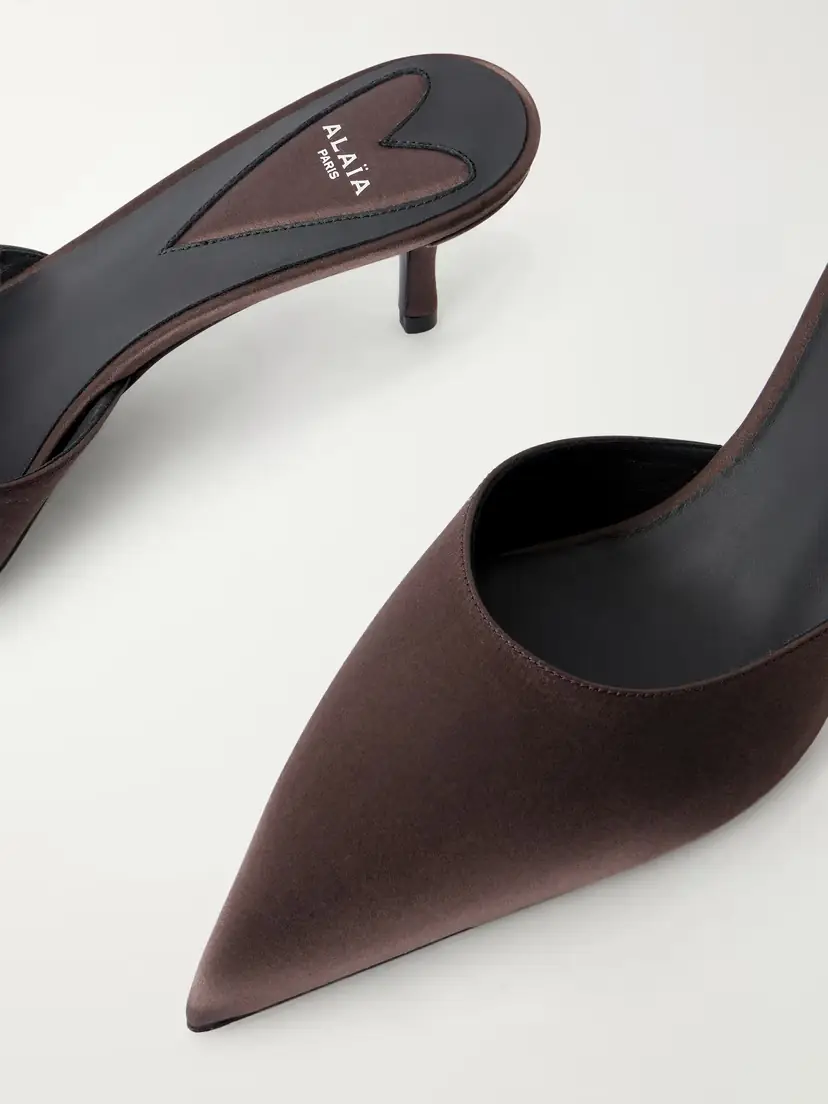 Alaïa Le Coeur 55 Satin Mules | Thumbnail 5