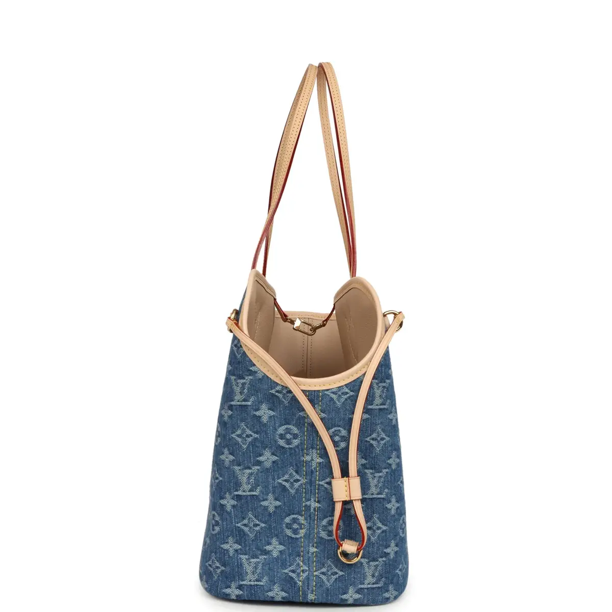 Louis Vuitton Louis Vuitton Neverwoof MM Blue Denim Monogram Gold Hardware | Thumbnail 5 Louis Vuitton Louis Vuitton Neverwoof MM Blue Denim Monogram Gold Hardware | Thumbnail 5