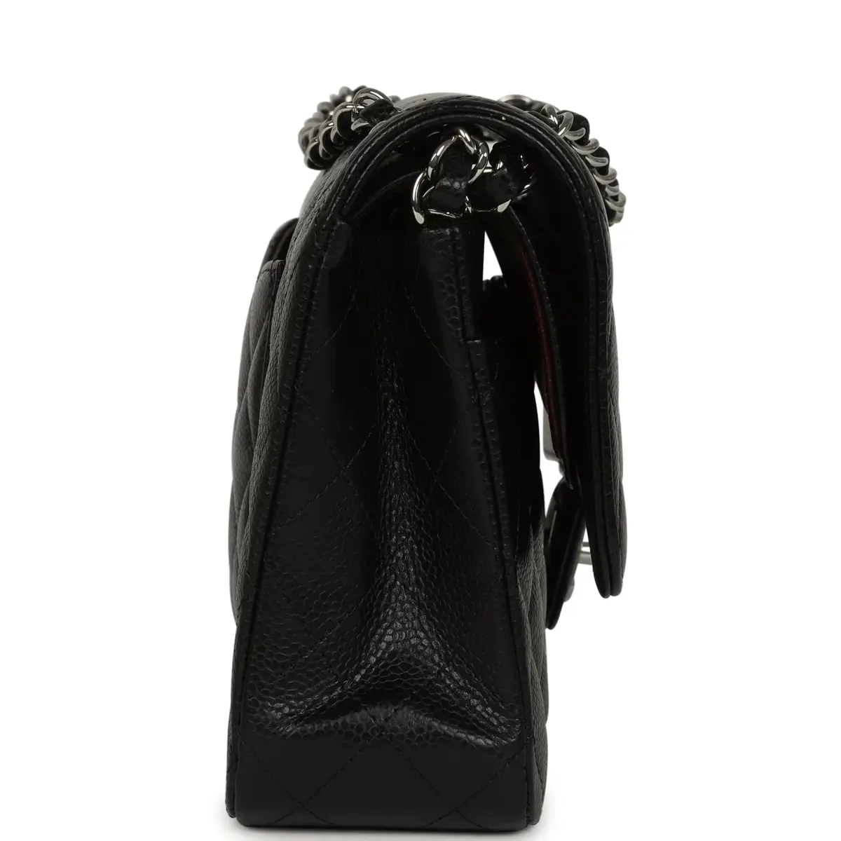 Chanel Pre-owned Chanel Medium Classic Double Flap Black Caviar Silver Hardware | Thumbnail 3 Chanel Pre-owned Chanel Medium Classic Double Flap Black Caviar Silver Hardware | Thumbnail 3