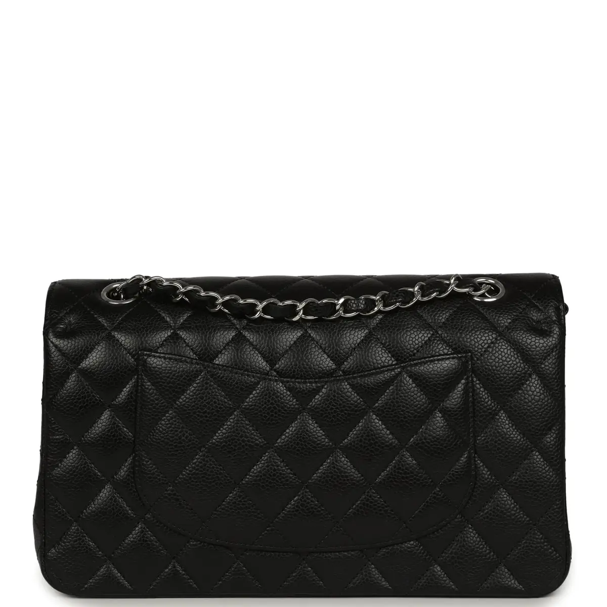Chanel Pre-owned Chanel Medium Classic Double Flap Black Caviar Silver Hardware | Thumbnail 4 Chanel Pre-owned Chanel Medium Classic Double Flap Black Caviar Silver Hardware | Thumbnail 4