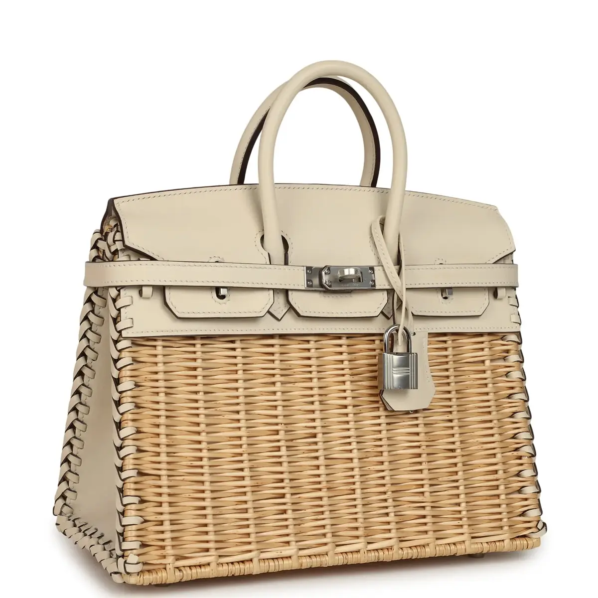 HERMÈS Pre-owned Hermes Picnic Birkin Sellier 25 Nata Swift Palladium Hardware | Thumbnail 2