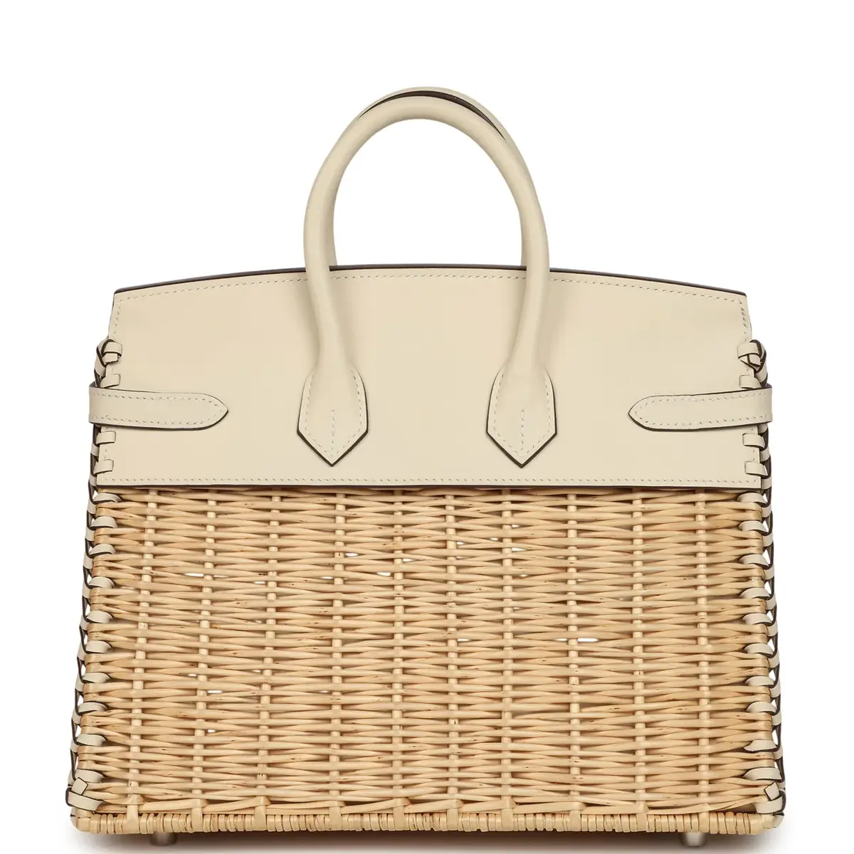 HERMÈS Pre-owned Hermes Picnic Birkin Sellier 25 Nata Swift Palladium Hardware | Thumbnail 4