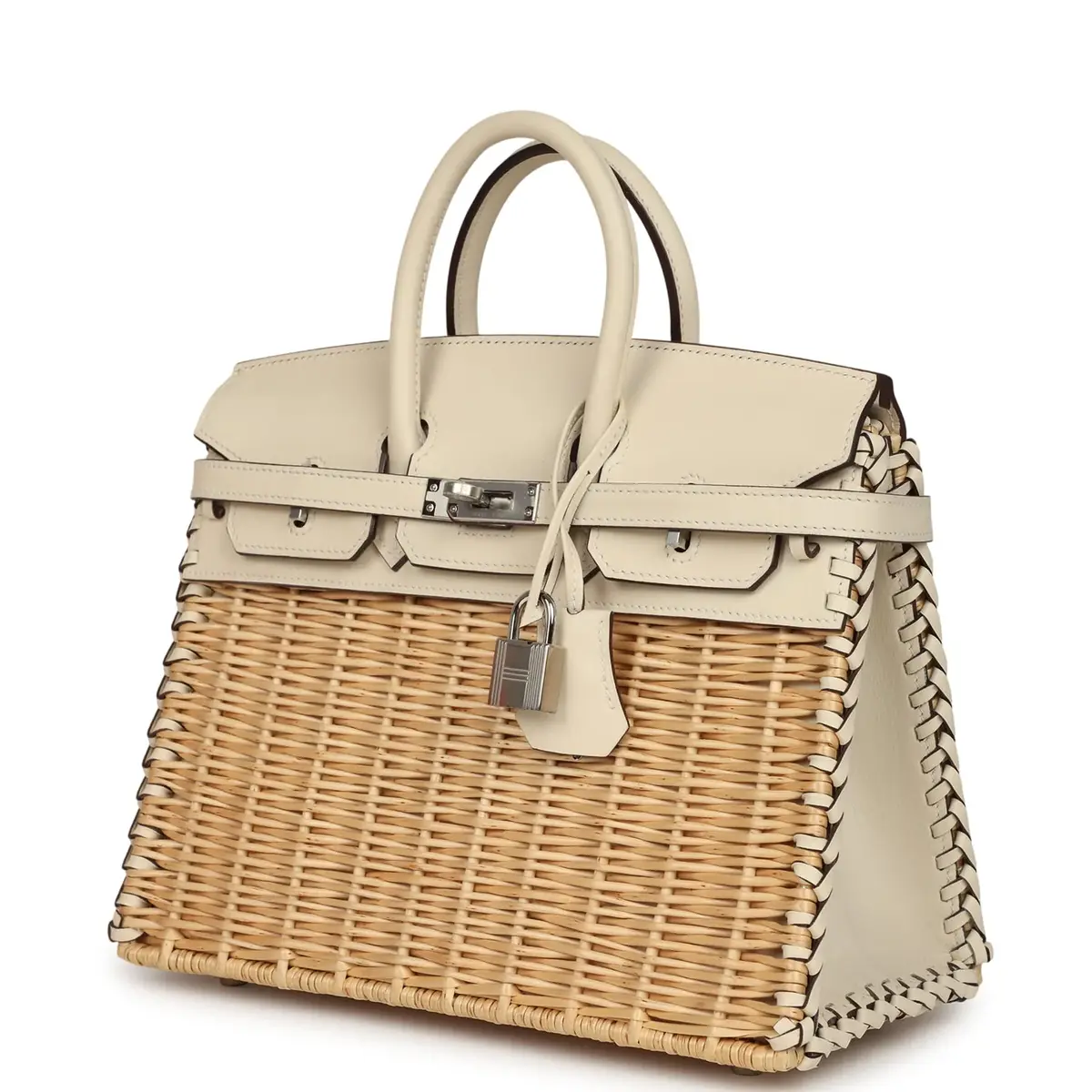 HERMÈS Pre-owned Hermes Picnic Birkin Sellier 25 Nata Swift Palladium Hardware | Thumbnail 5