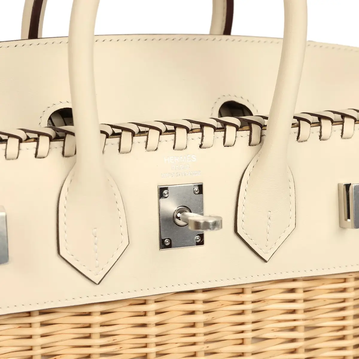 HERMÈS Pre-owned Hermes Picnic Birkin Sellier 25 Nata Swift Palladium Hardware | Thumbnail 7