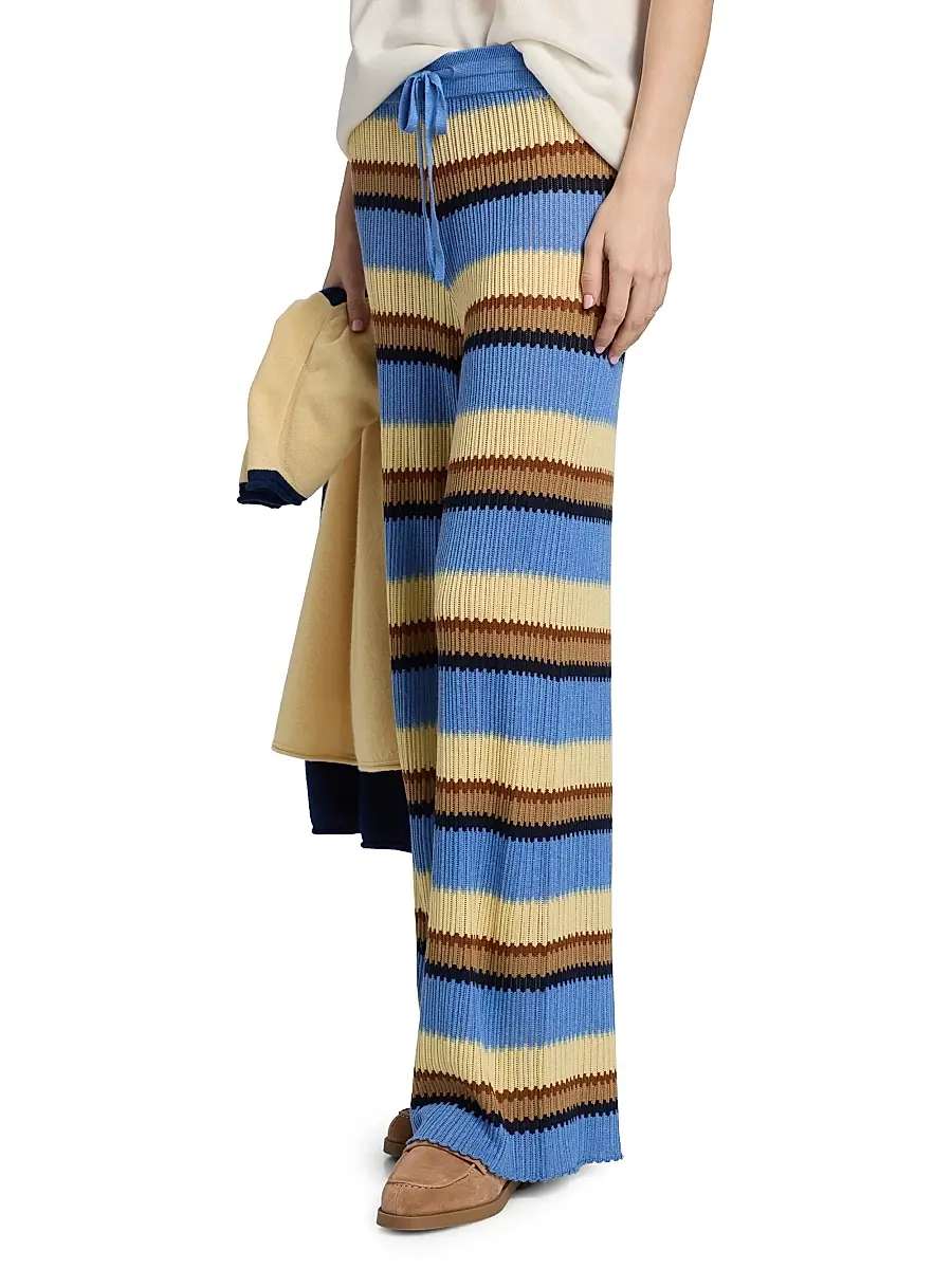 Guest In Residence Women's Striped Silk-Linen Palazzo Pants | Thumbnail 4