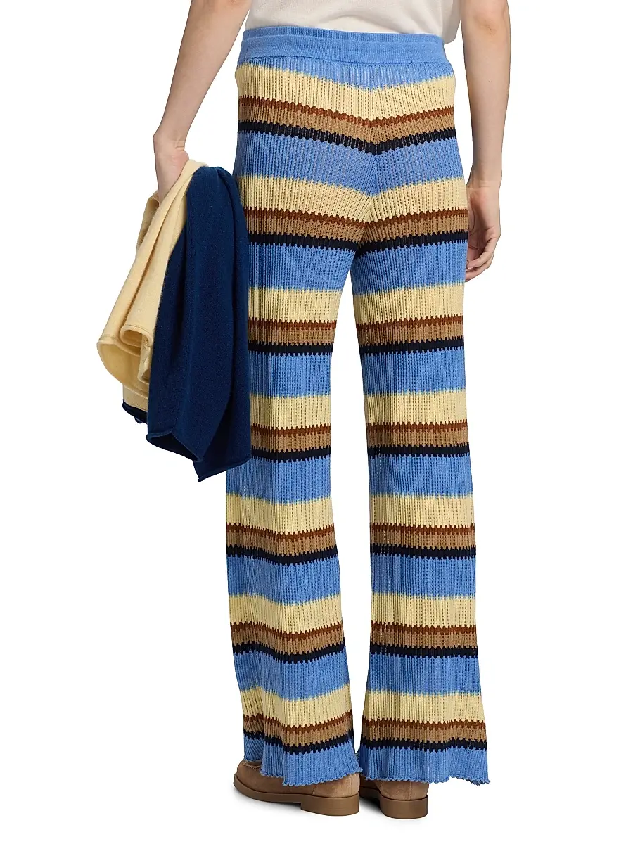 Guest In Residence Women's Striped Silk-Linen Palazzo Pants | Thumbnail 5