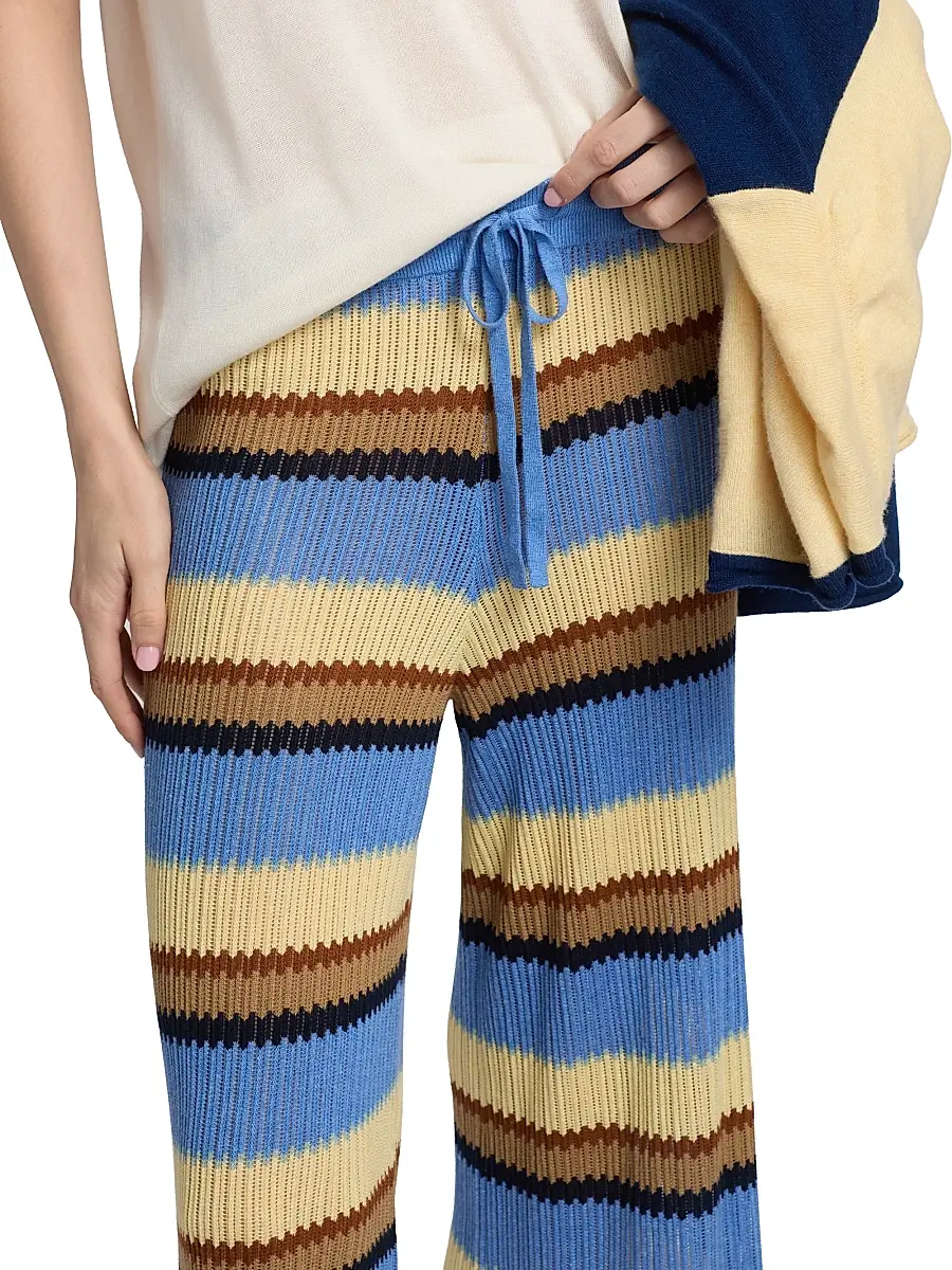 Guest In Residence Women's Striped Silk-Linen Palazzo Pants | Thumbnail 6