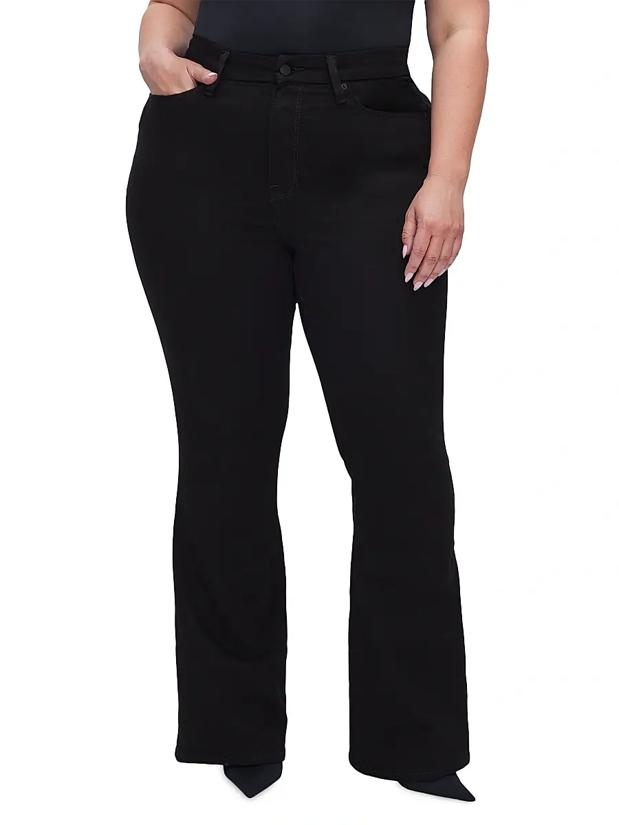 GOOD AMERICAN Women's Good Legs Flare Never Fades Jeans | Thumbnail 8