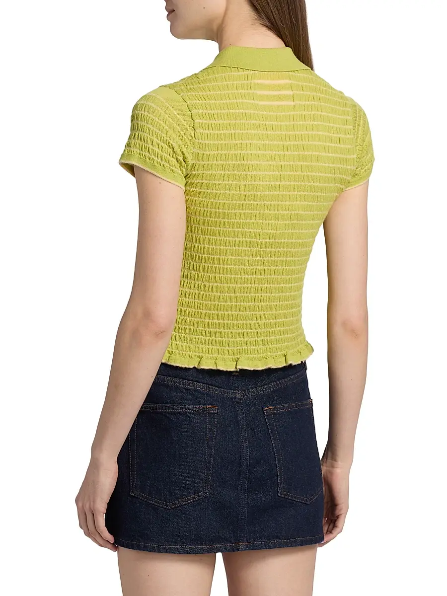 Guest In Residence Women's Smocked Cashmere Polo Top | Thumbnail 5 Guest In Residence Women's Smocked Cashmere Polo Top | Thumbnail 5