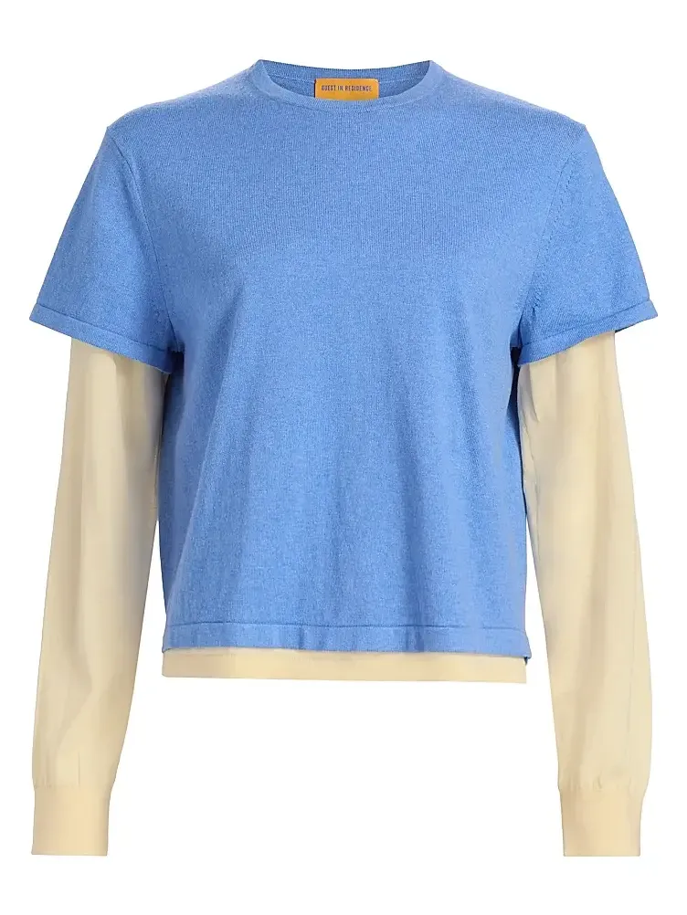 Women's Layered Cotton-Cashmere T-Shirt Women's Layered Cotton-Cashmere T-Shirt