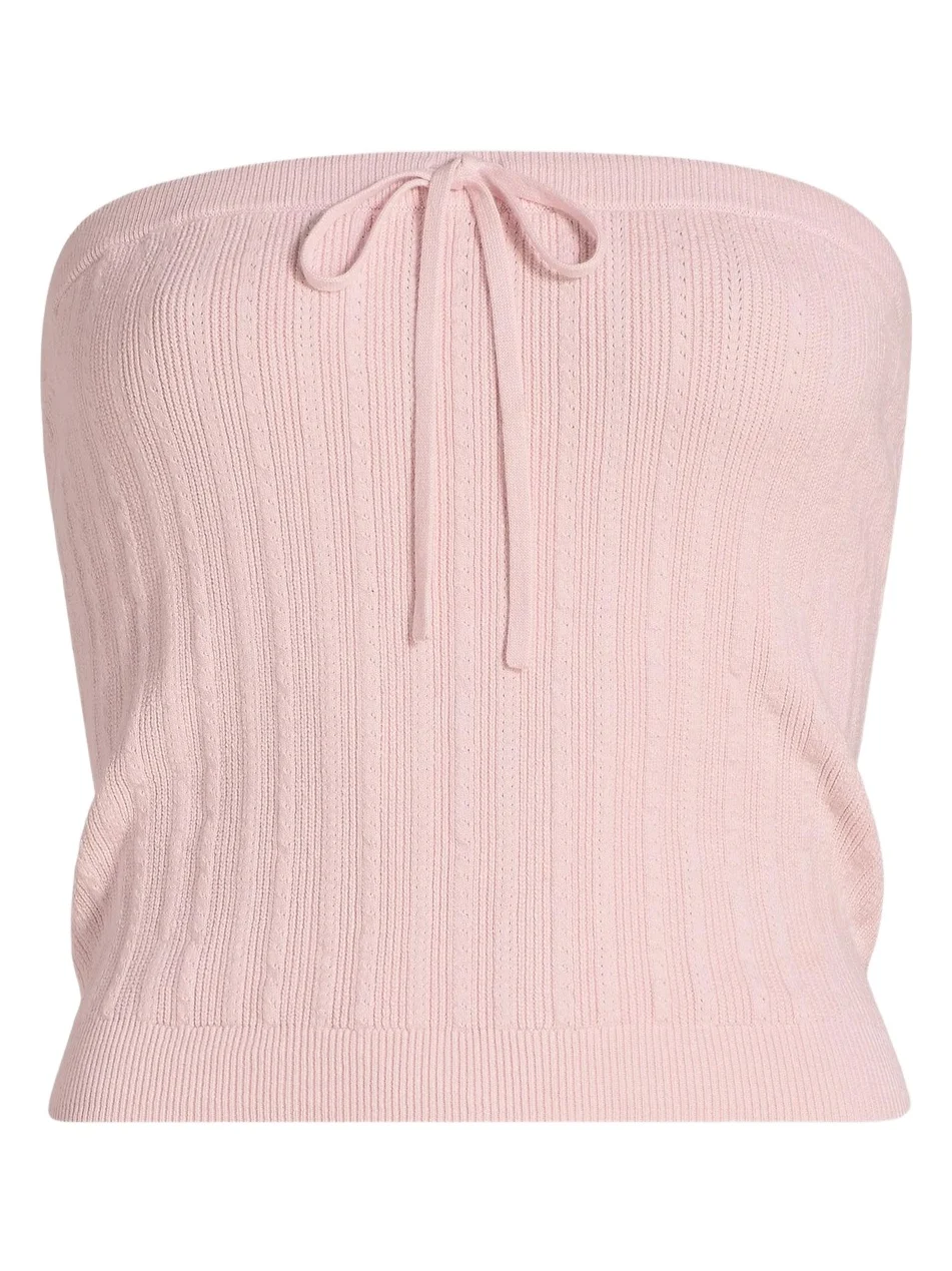 Reformation Women's Zazie Knit Cotton-Blend Strapless Top