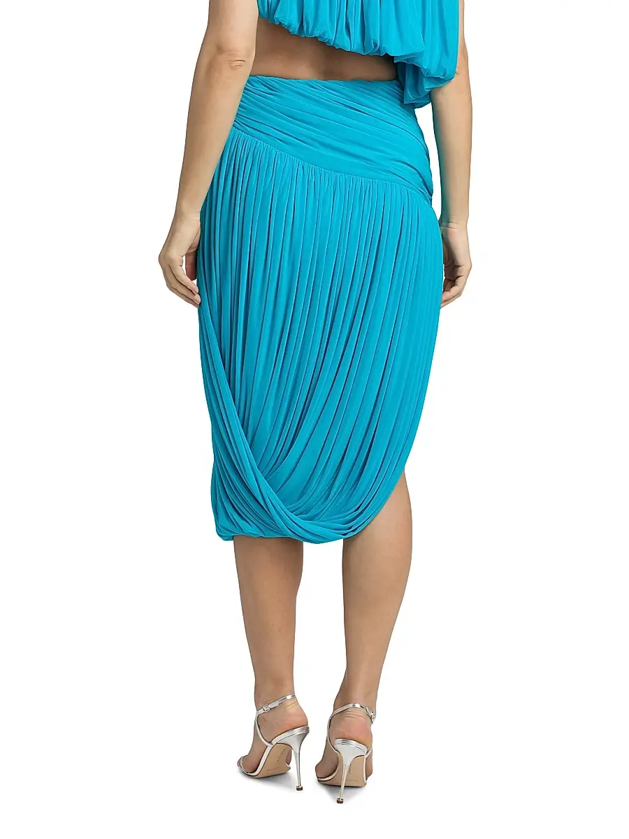 Ronny Kobo Women's Wes Ruched High-Low Hem Midi-Skirt | Thumbnail 5 Ronny Kobo Women's Wes Ruched High-Low Hem Midi-Skirt | Thumbnail 5