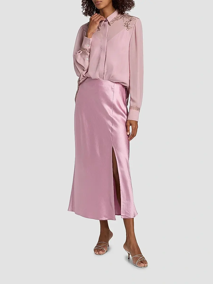 Jason Wu Collection Women's Satin Bias Slip Pencil Midi-Skirt | Thumbnail 2
