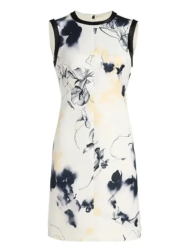 Women's Shadow Floral Matte Duchess Satin Minidress