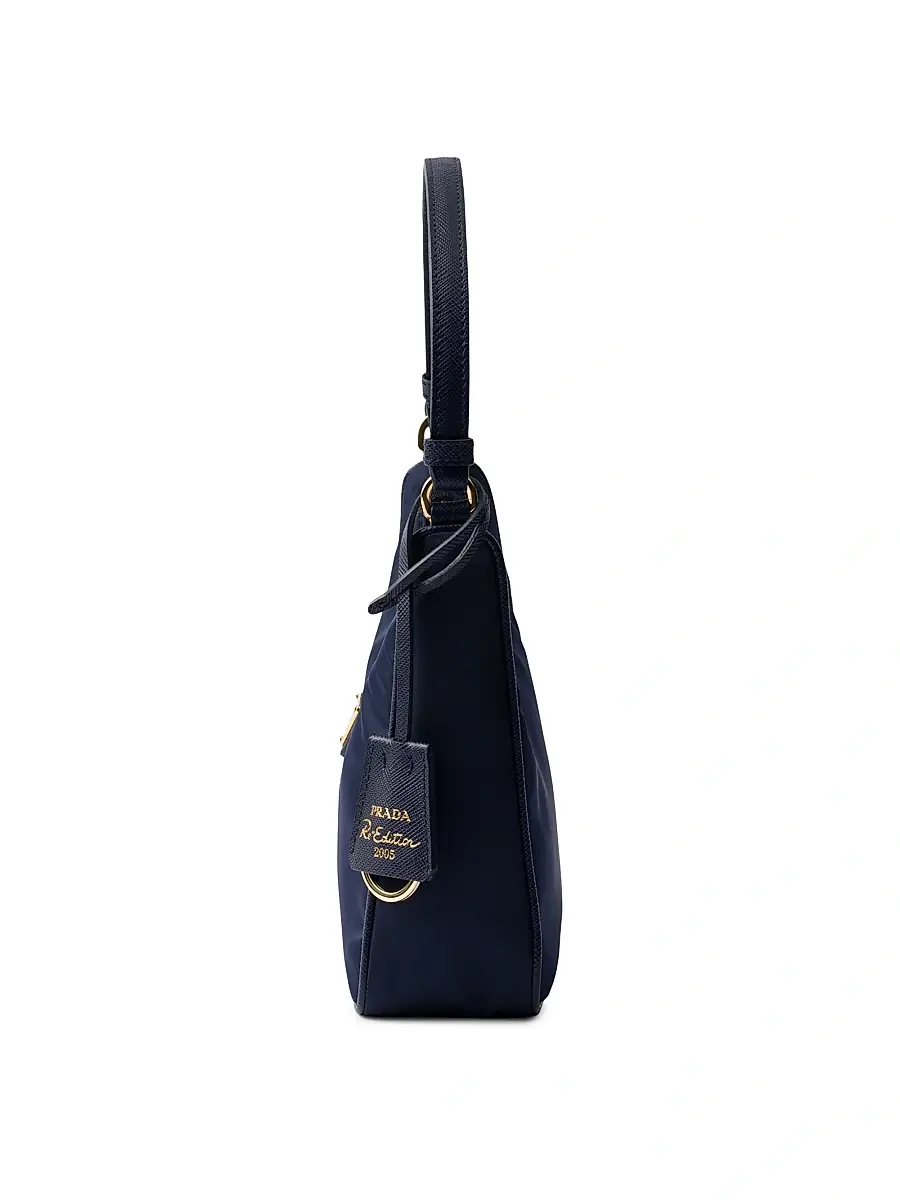 Prada Women's Re-Edition 2005 Re-Nylon Mini Shoulder Bag - Navy Blue | Thumbnail 4 Prada Women's Re-Edition 2005 Re-Nylon Mini Shoulder Bag - Navy Blue | Thumbnail 4