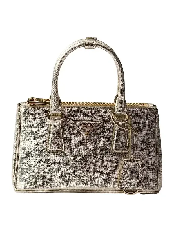 Prada Women's Galleria Patent Saffiano Leather Mini Top Handle Bag