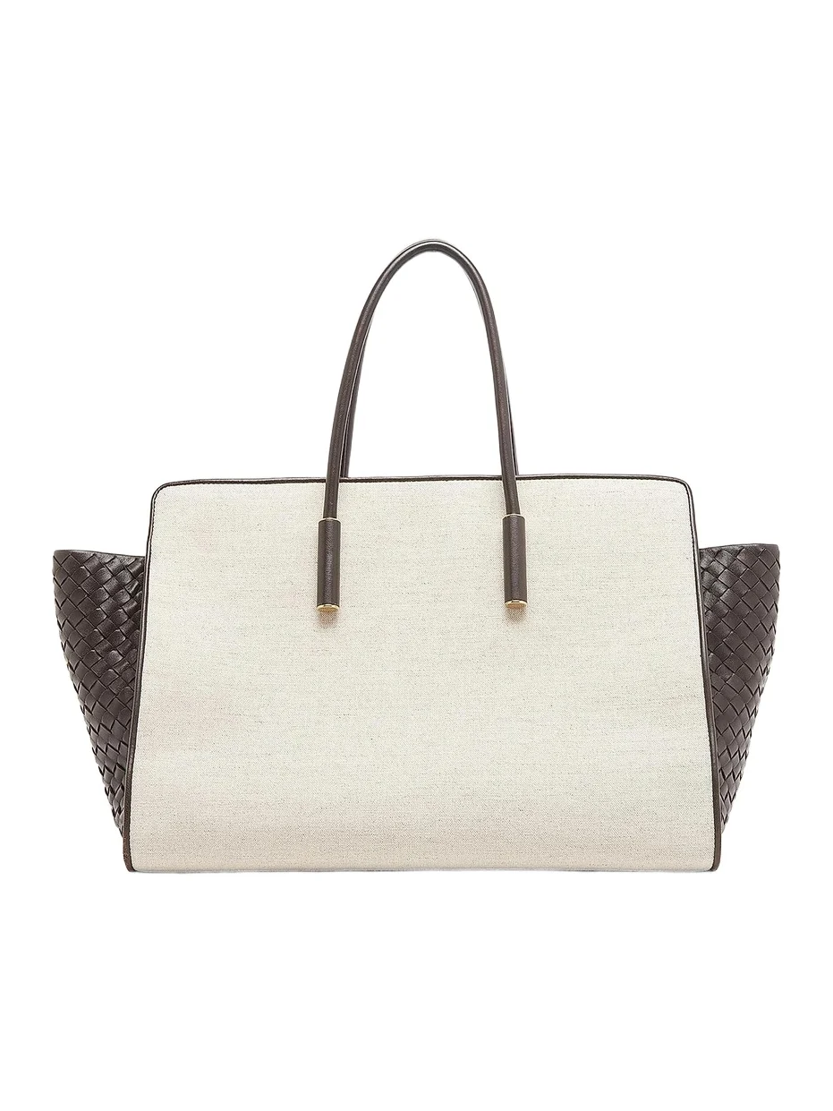 Women's Barbara Medium Canvas & Leather Tote Bag Women's Barbara Medium Canvas & Leather Tote Bag