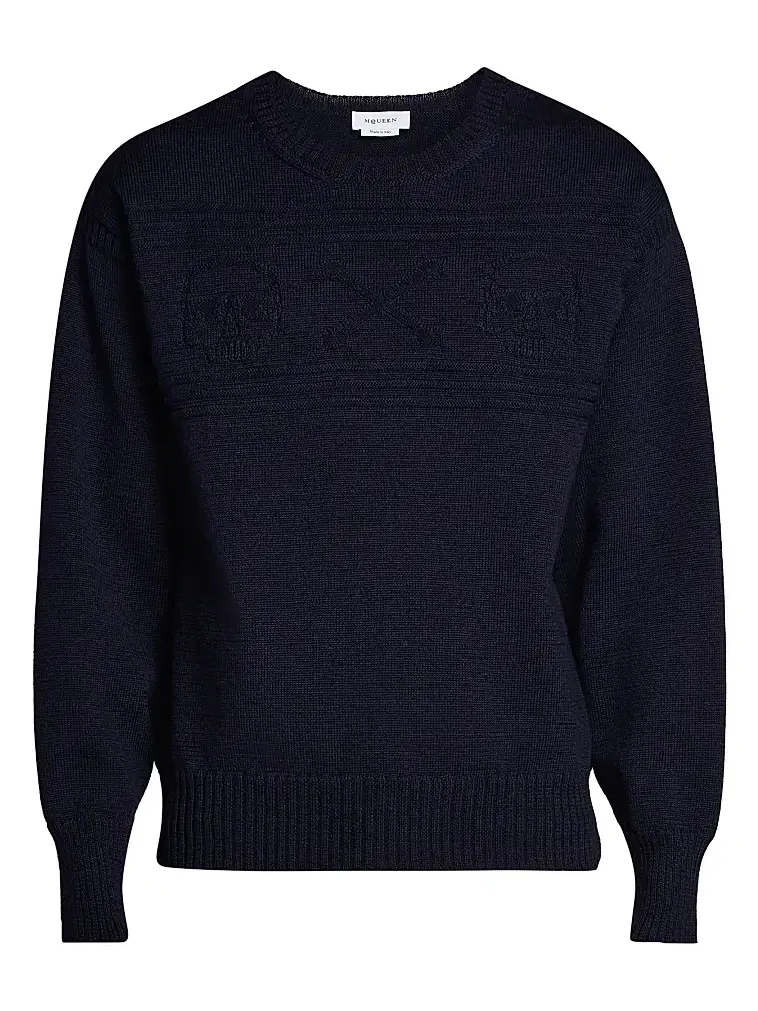 Men's Skull Wool Crewneck Sweater Men's Skull Wool Crewneck Sweater