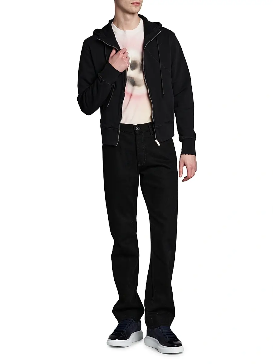 Alexander McQueen Men's Full-Zip Cotton Hoodie | Thumbnail 2 Alexander McQueen Men's Full-Zip Cotton Hoodie | Thumbnail 2