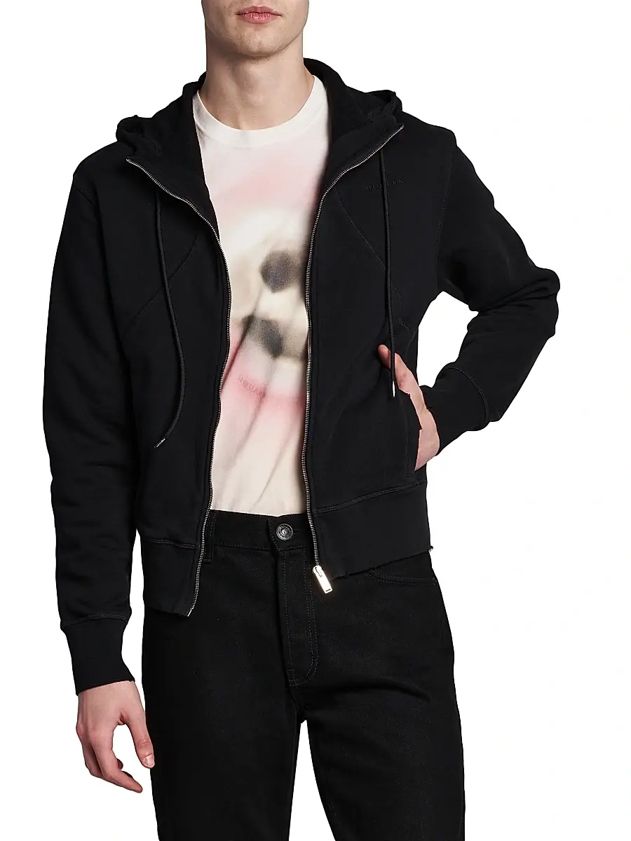 Alexander McQueen Men's Full-Zip Cotton Hoodie | Thumbnail 3 Alexander McQueen Men's Full-Zip Cotton Hoodie | Thumbnail 3