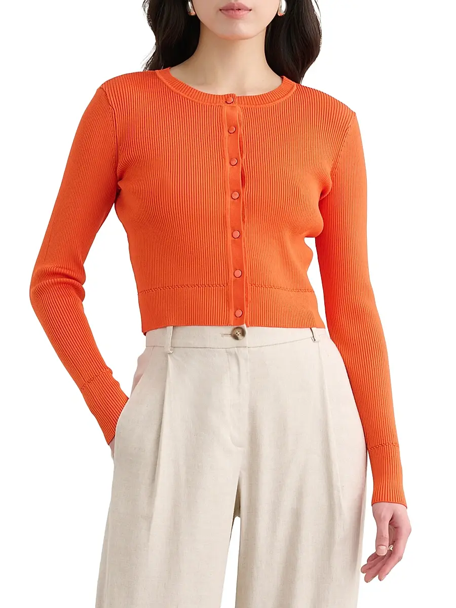 Toccin Women's Zoe Fitted Crop Cardigan | Thumbnail 3 Toccin Women's Zoe Fitted Crop Cardigan | Thumbnail 3